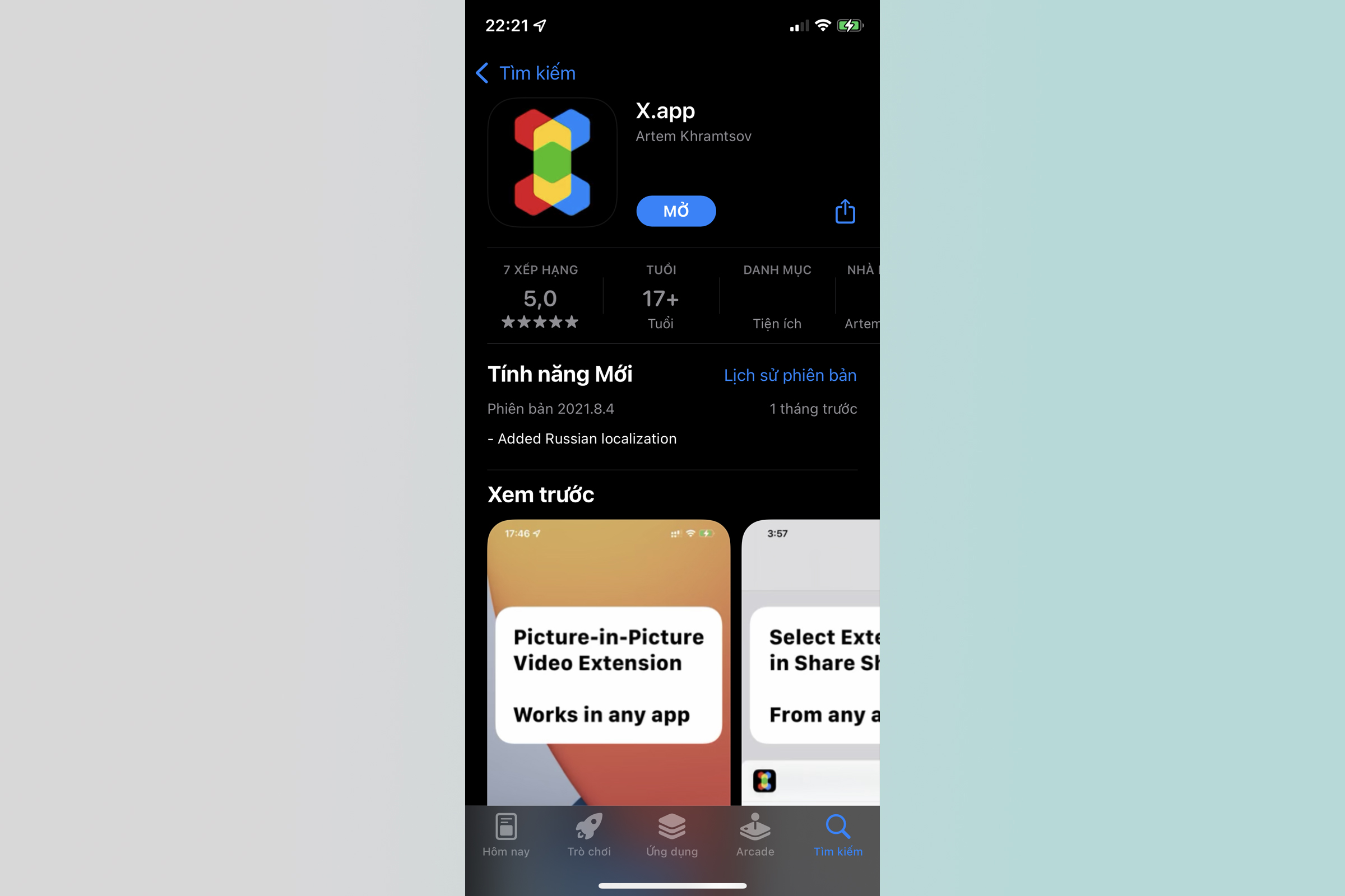 Xem youtube picture-in-picture bằng X.app