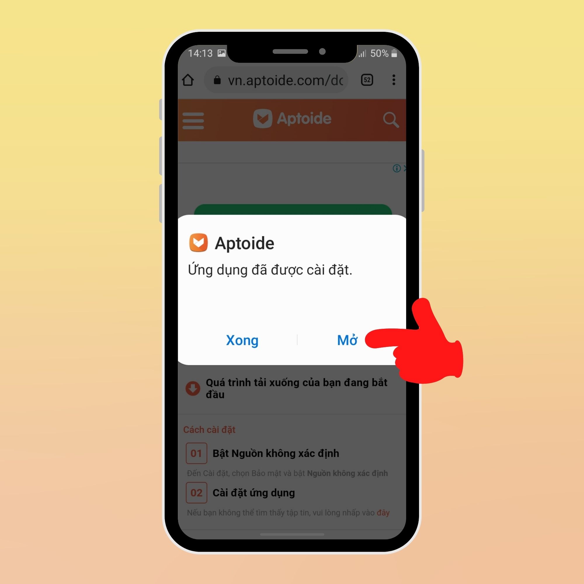 Mở ứng dụng Aptoide