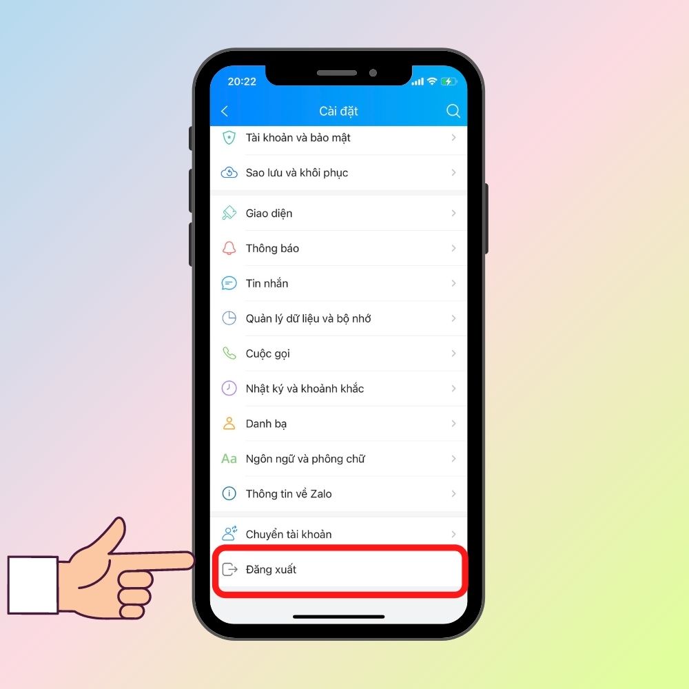 Cách đăng xuất Zalo trên điện thoại đơn giản bước 2