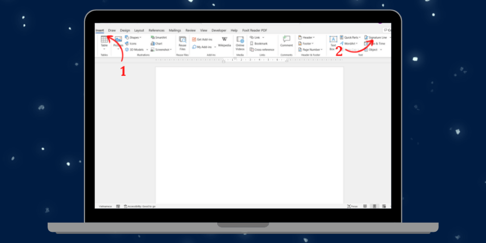 Cách chèn chữ ký vào Word như thế nào? - Bước 1