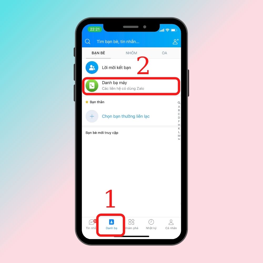 Kết bạn Zalo qua số điện thoại từ danh bạ nhanh chóng bước 1