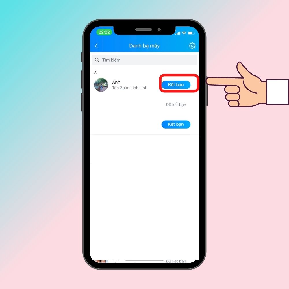 Kết bạn Zalo qua số điện thoại từ danh bạ nhanh chóng bước 2