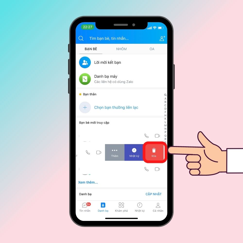 Xóa kết bạn Zalo trên điện thoại bước 2