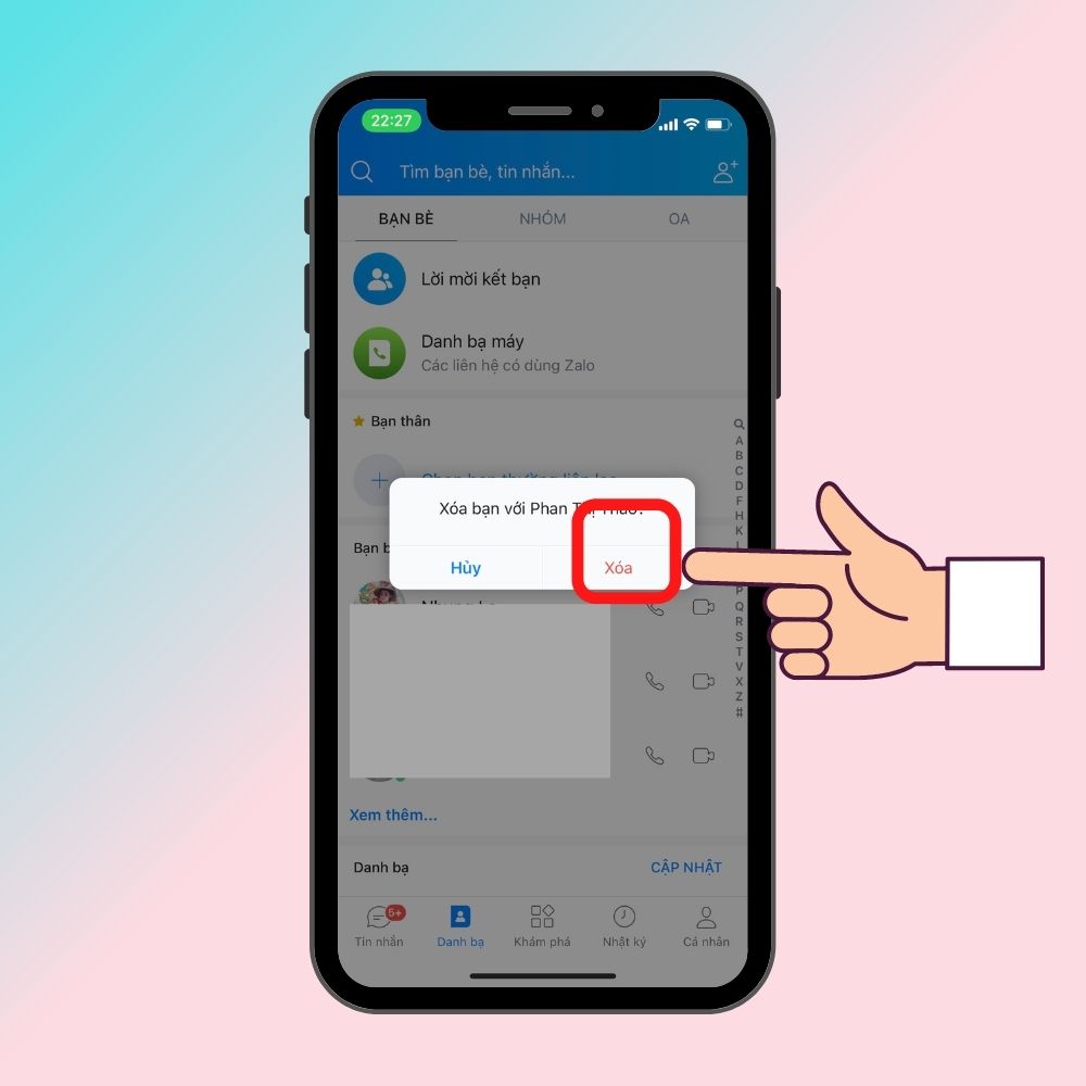 Xóa kết bạn Zalo trên điện thoại bước 3