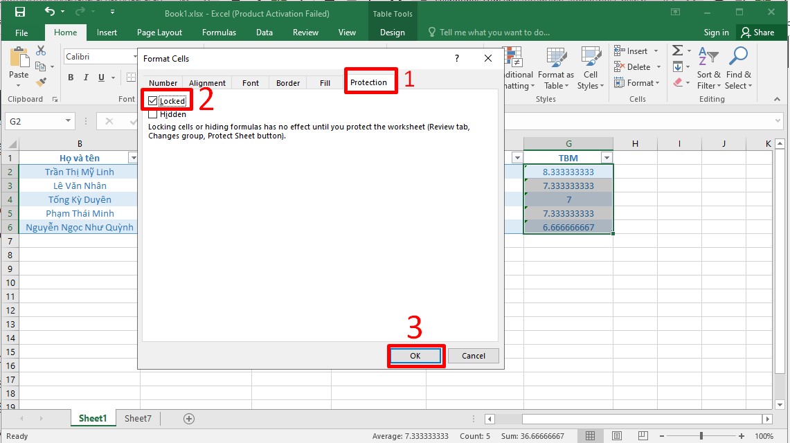 Khóa công thức Excel đơn giản và chi tiết bước 6