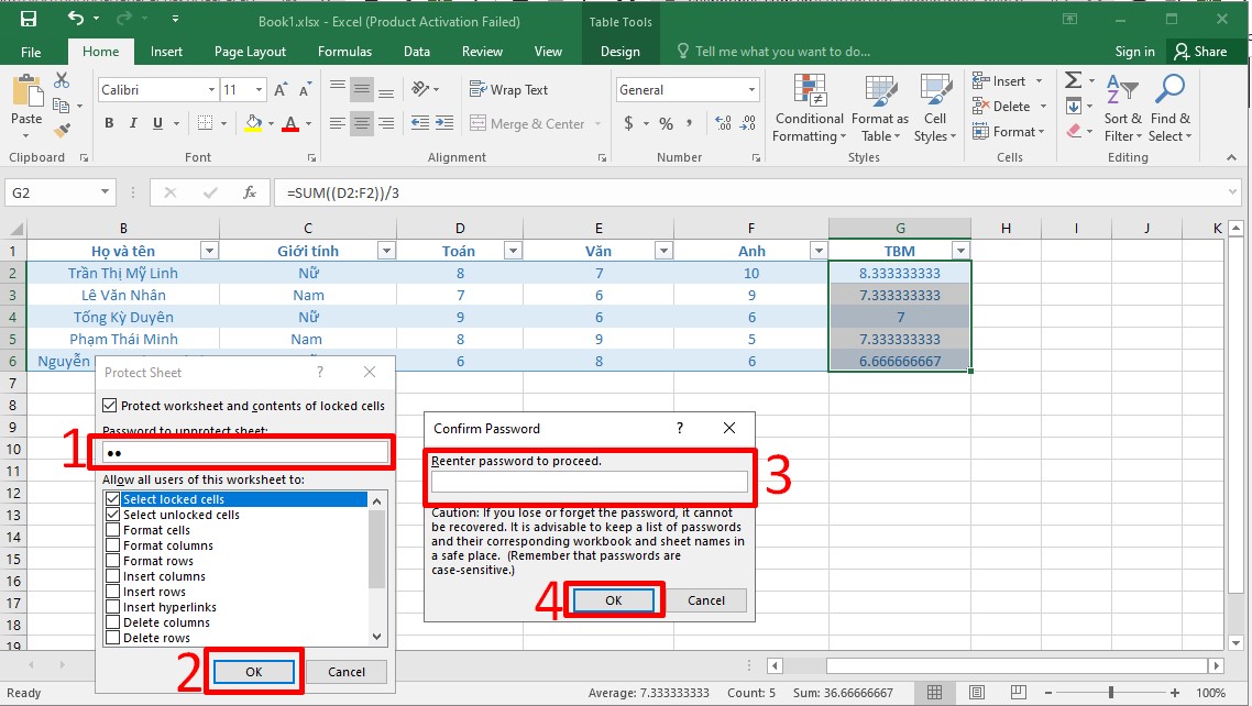 Khóa công thức Excel đơn giản và chi tiết bước 9