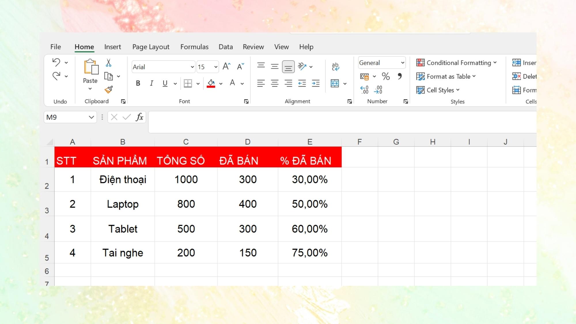 Hướng dẫn công thức tính phần trăm trong Excel - Bước 6