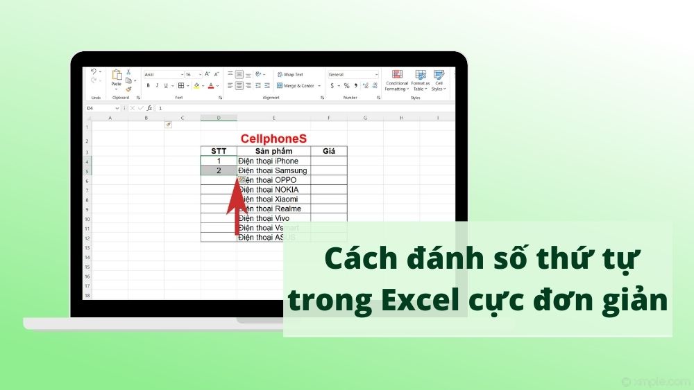 Cách đánh số thứ tự trong Excel cực đơn giản và chi tiết