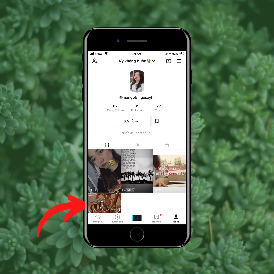Cách ghim video trên TikTok lên đầu trang - bước 1