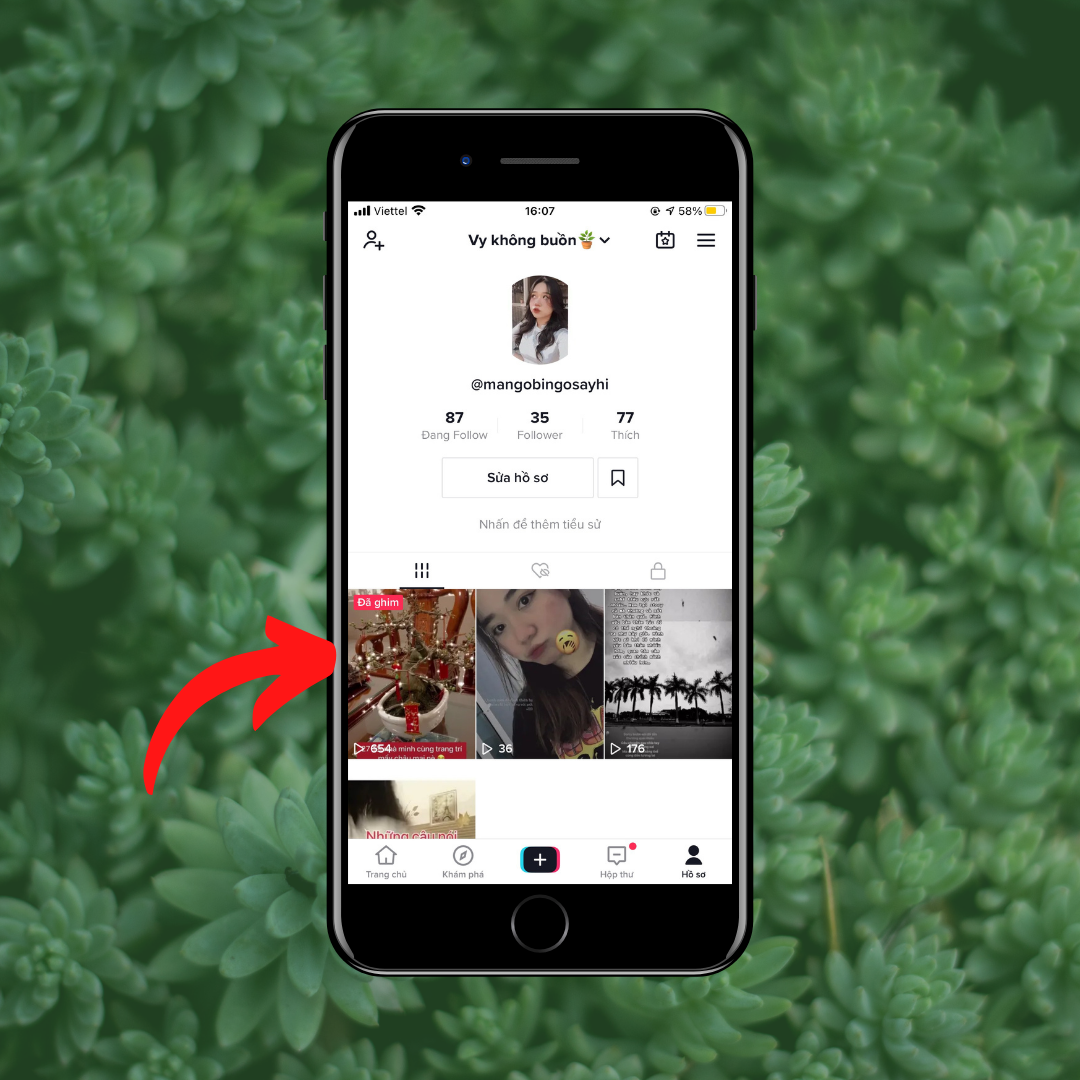 Cách ghim video trên TikTok lên đầu trang - bước 4