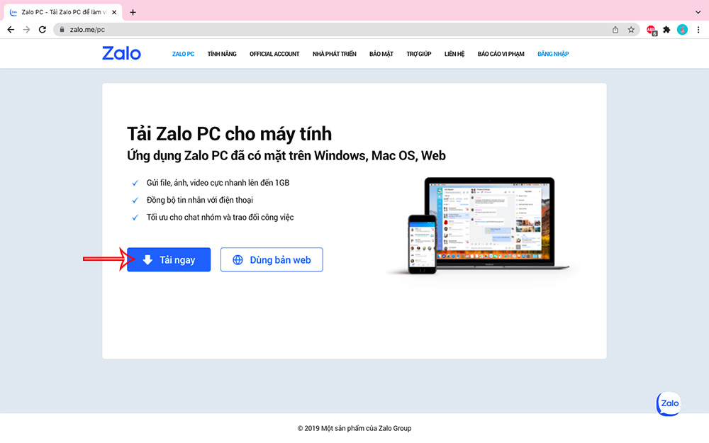 Hướng dẫn cách tải và cài Zalo cho MacBook_bước 1