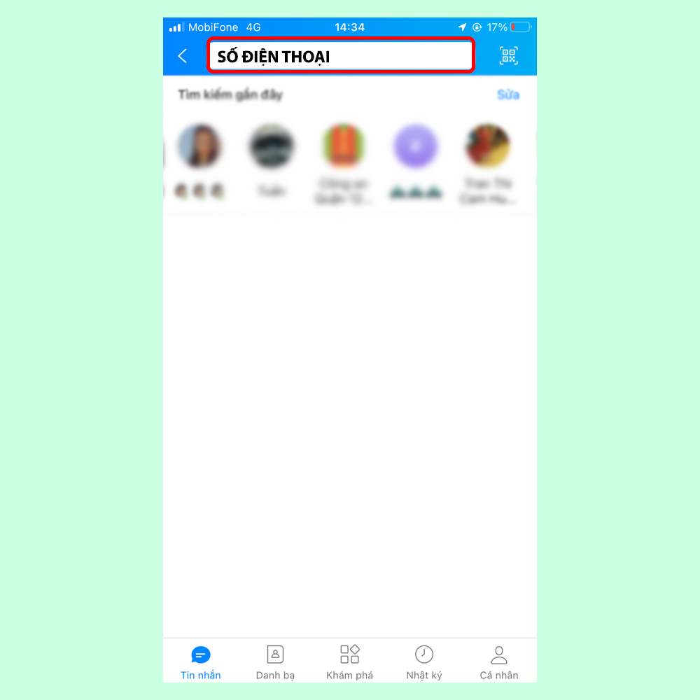 Cách tìm Zalo qua số điện thoại