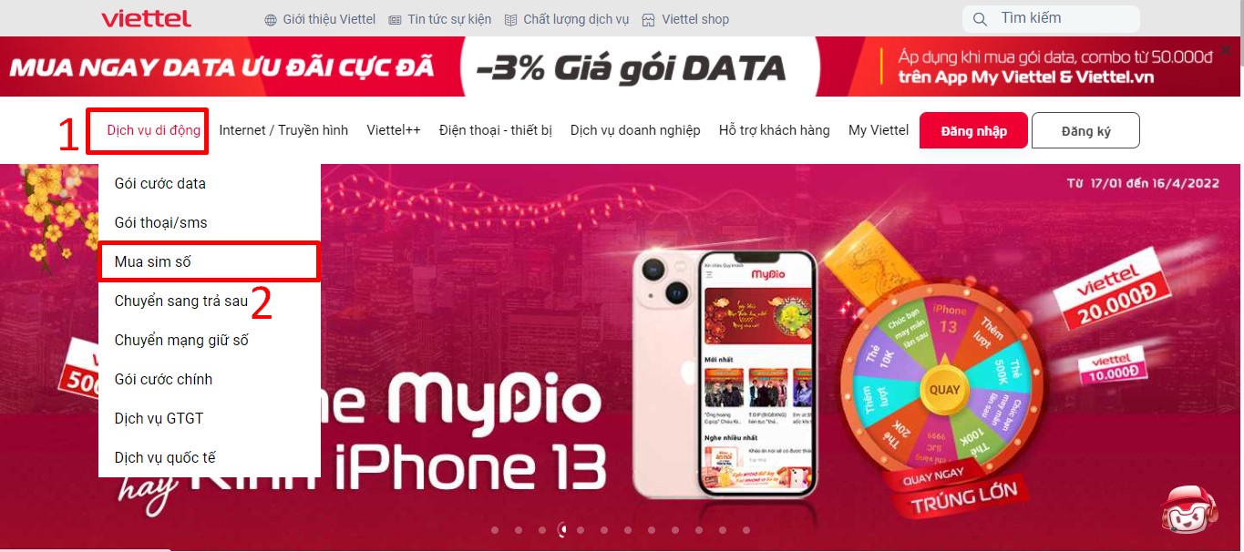 Hướng dẫn cách mua sim đầu số 038 đơn giản bước 2