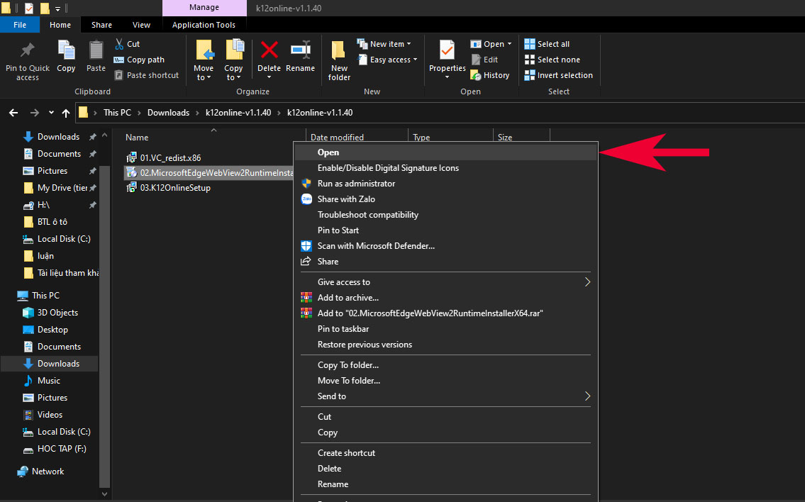 Hướng dẫn tải K12Online về máy tính - bước 6
