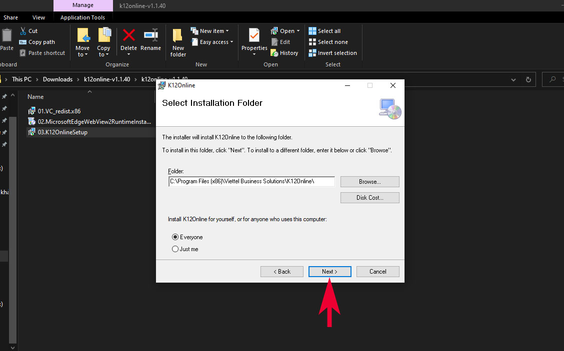 Hướng dẫn tải K12Online về máy tính - bước 10