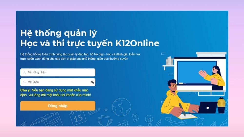 Hướng dẫn đăng nhập K12Online