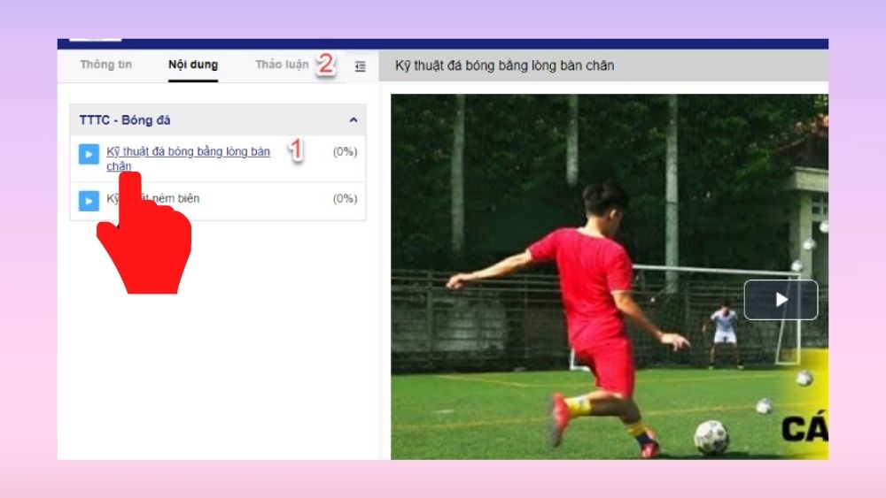 Cách xem video bài giảng trực tuyến - bước 3