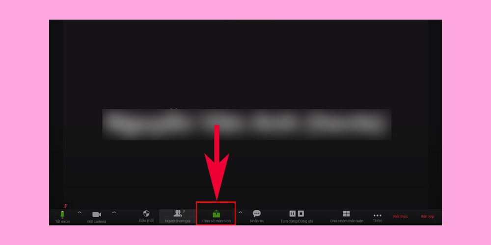 Cách chia sẻ màn hình K12Online trên máy tính - bước 1