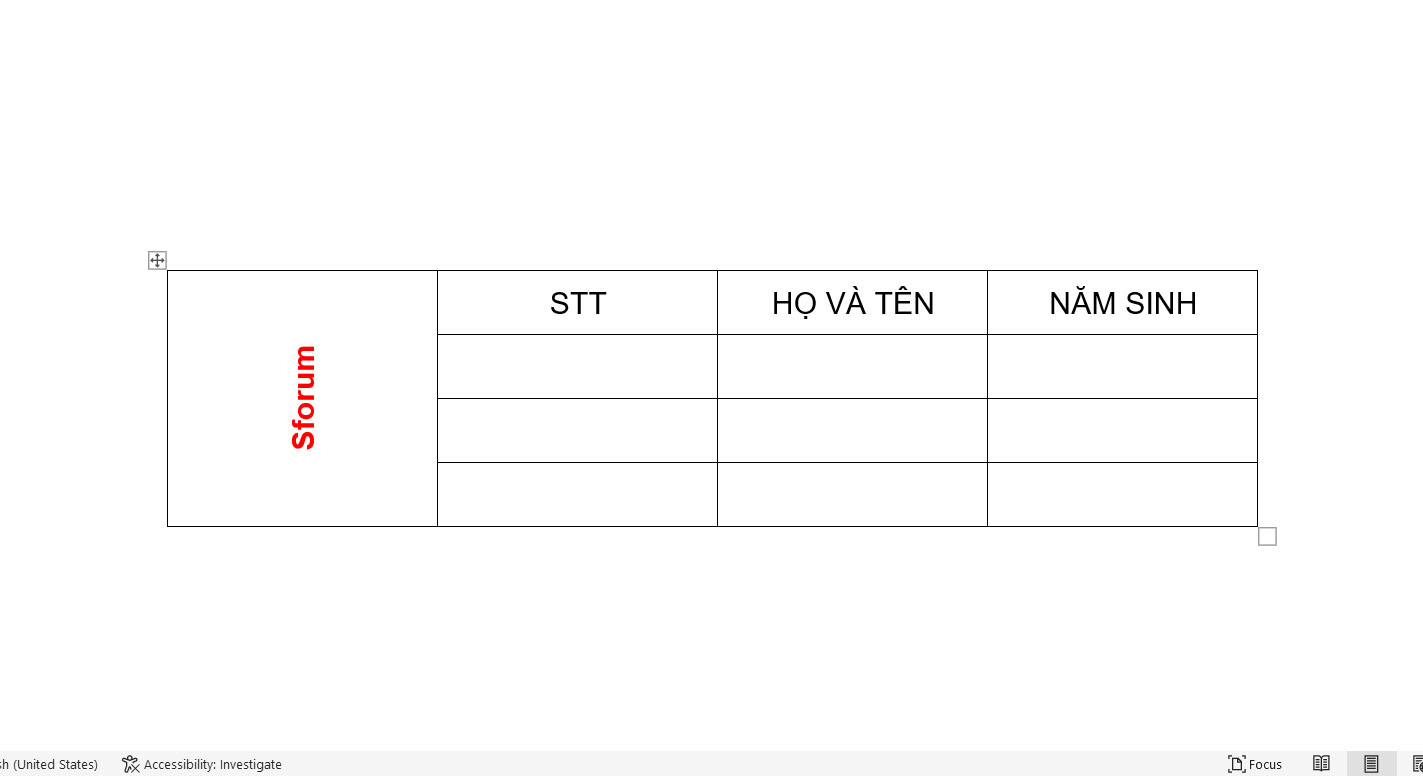 Xoay chữ trong bảng Word - bước 2