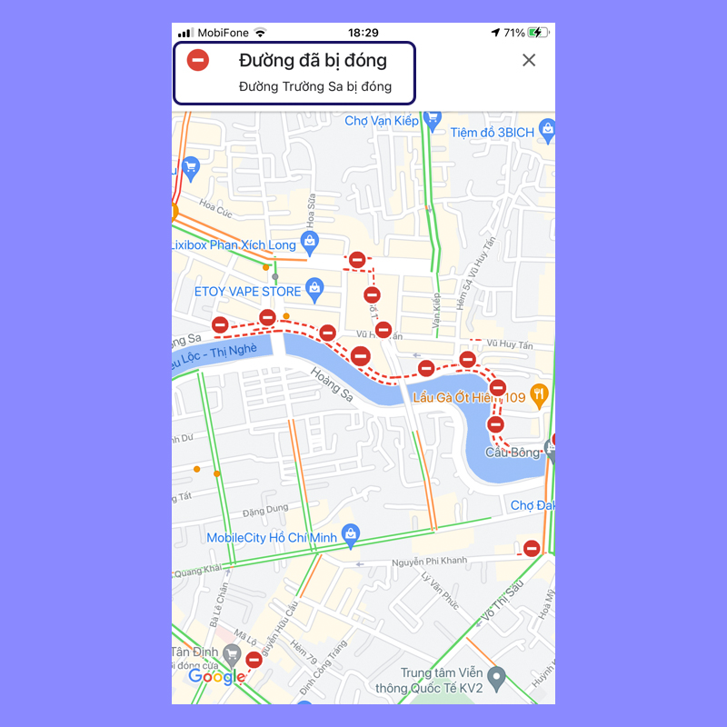 Kiểm tra đường đi mùa dịch với ứng dụng Google Maps