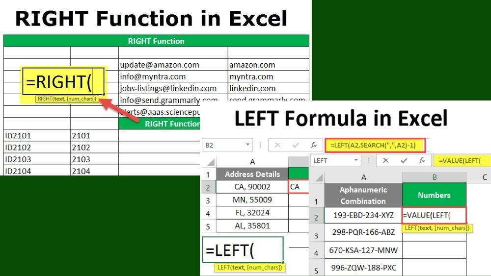 Giới thiệu về hàm Right, hàm Left trong Excel