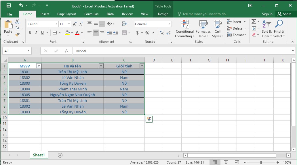 Cách lọc dữ liệu trùng trong Excel bằng Remove Duplicate bước 2
