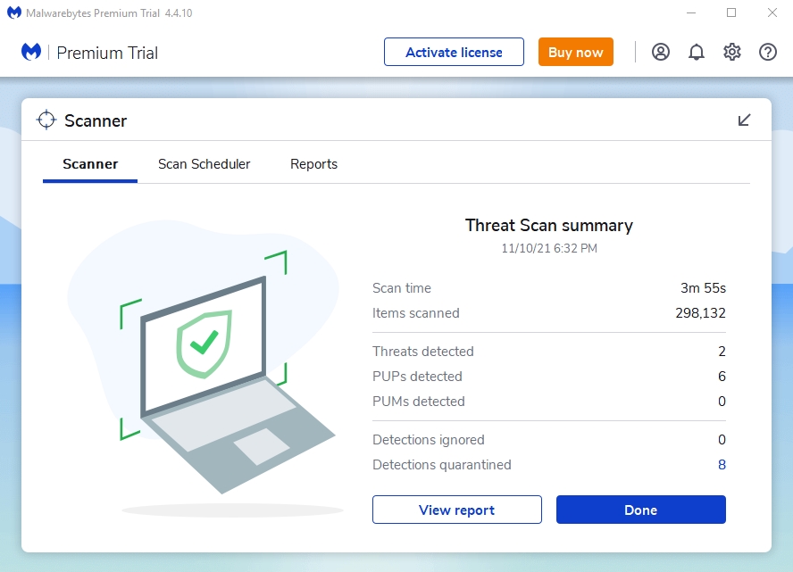 sử dụng malwarebytes