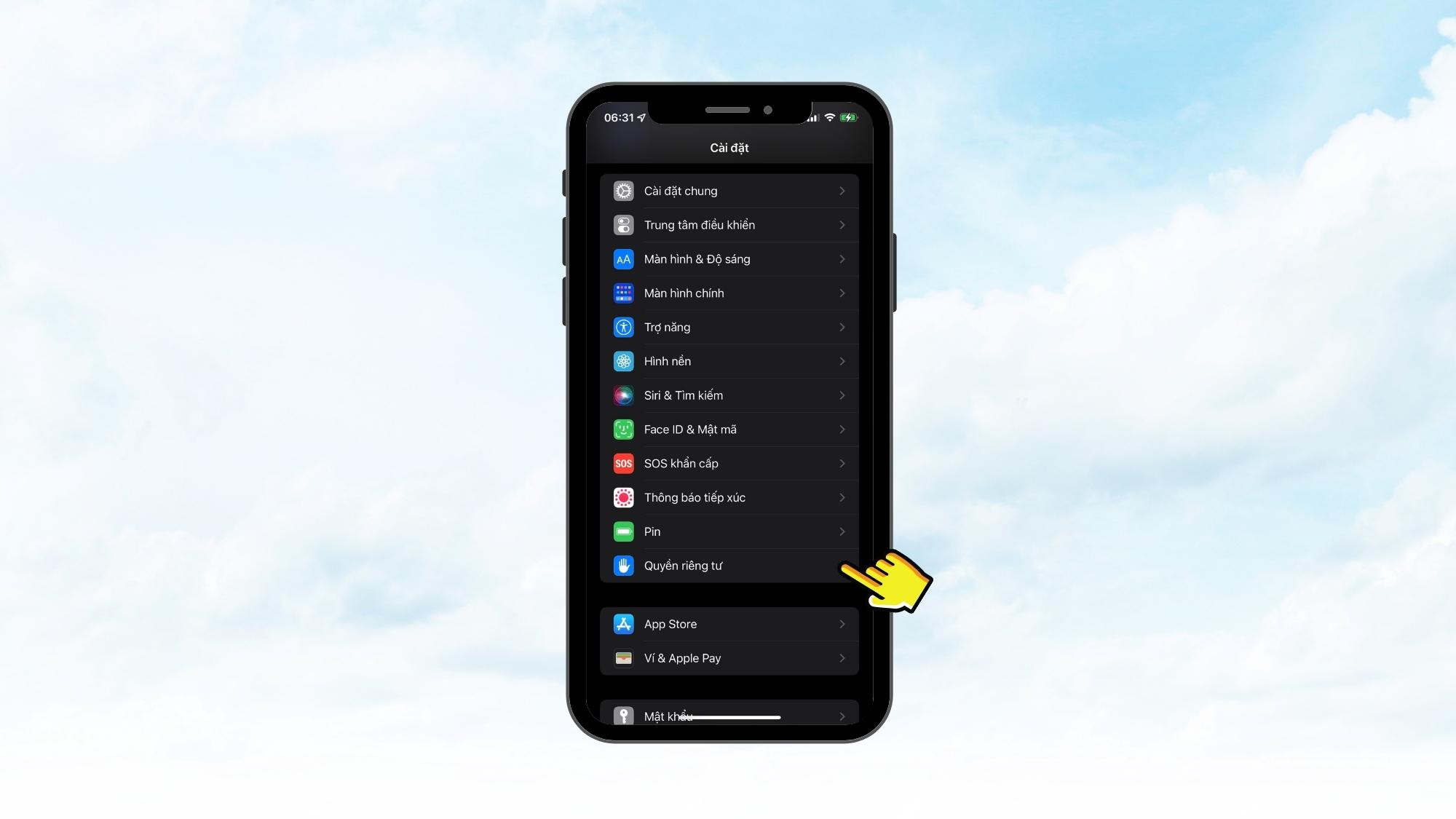 Tắt các tính năng chia sẻ vị trí trên iPhone, MacBook - Mẹo bảo mật iPhone - Bước 1