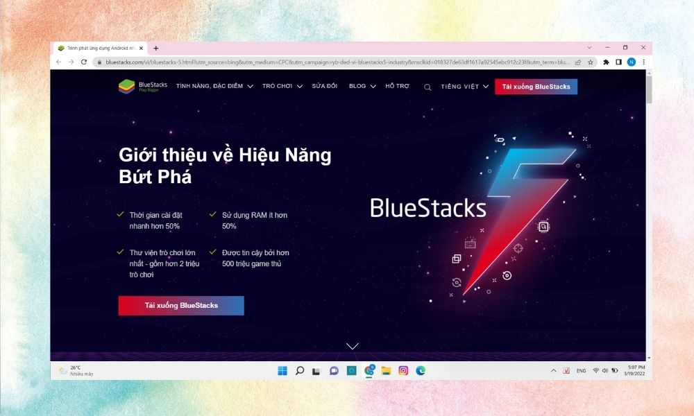 Hướng dẫn cài đặt BlueStacks bước 1