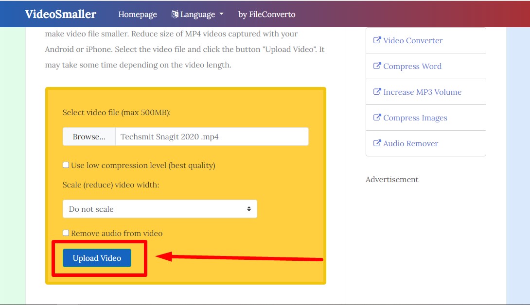Website Video Smaller bước 2