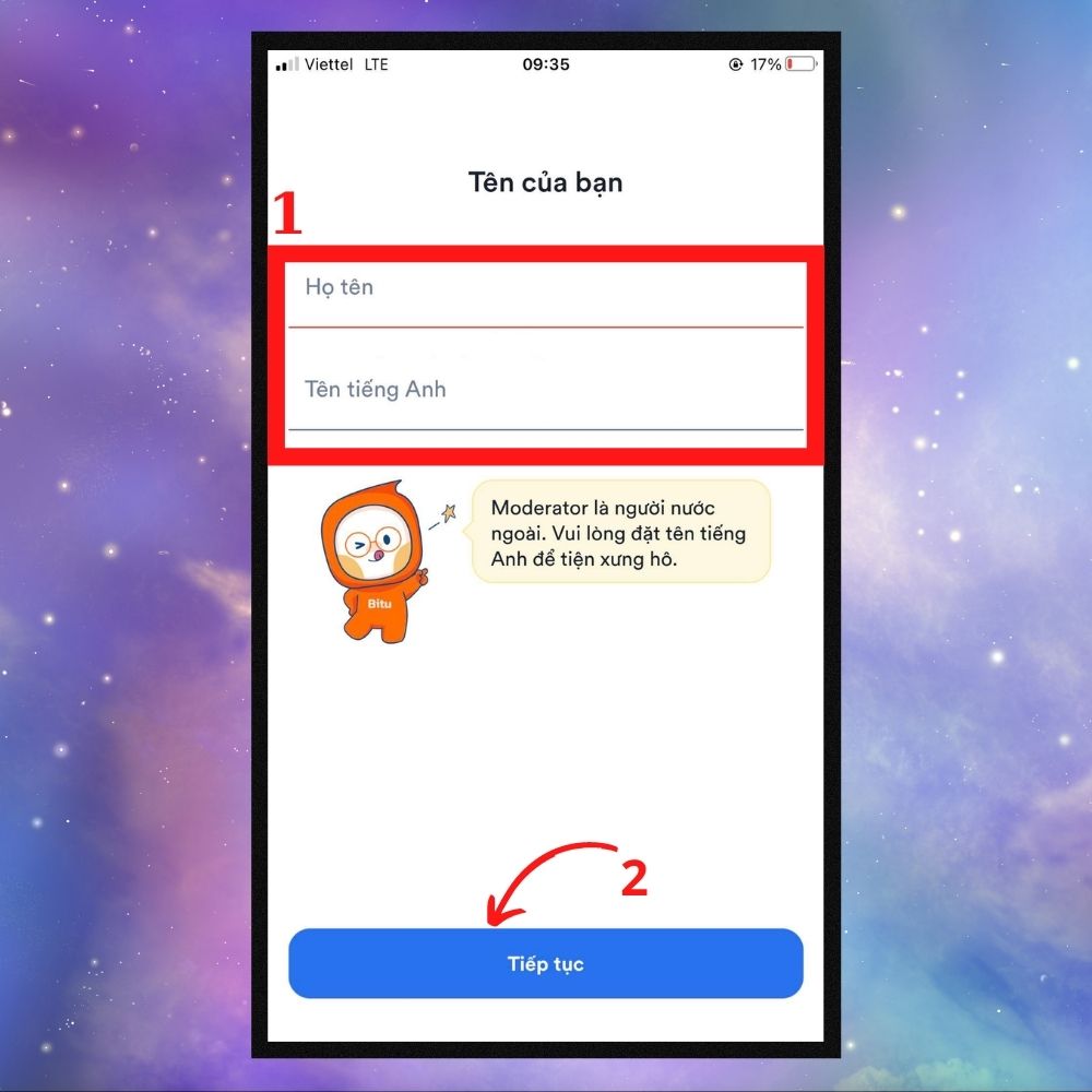 Cách đăng ký tài khoản Bitu - Bước 5