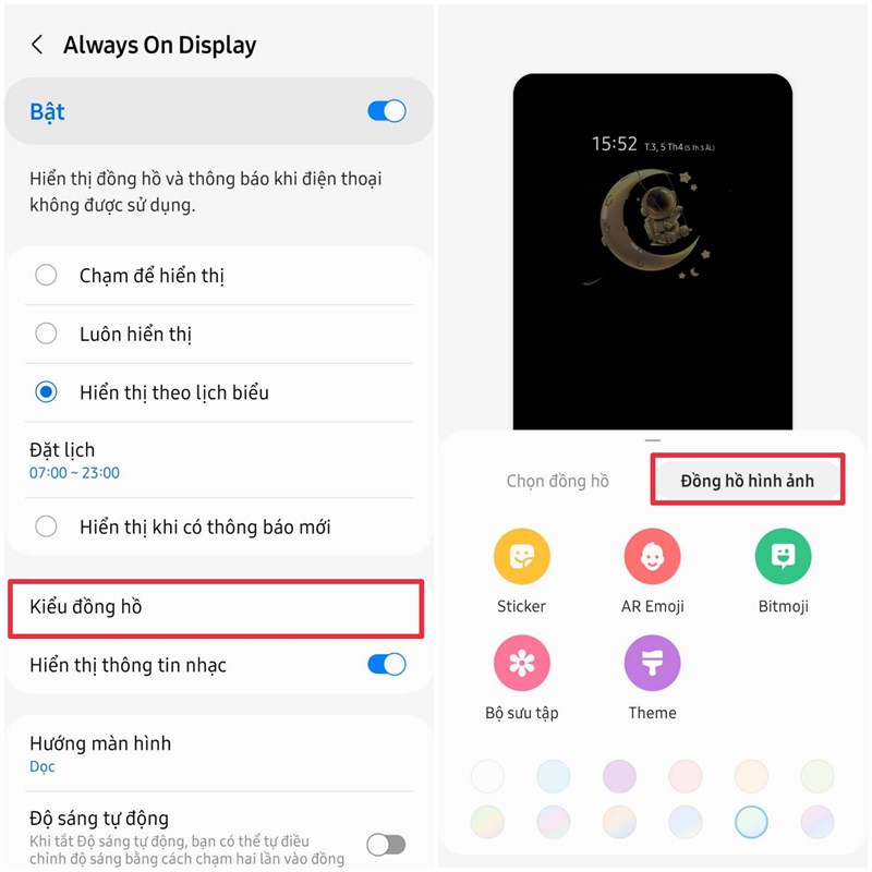 Cách thay đổi mặt đồng hồ Always On Display bằng ảnh trên Samsung