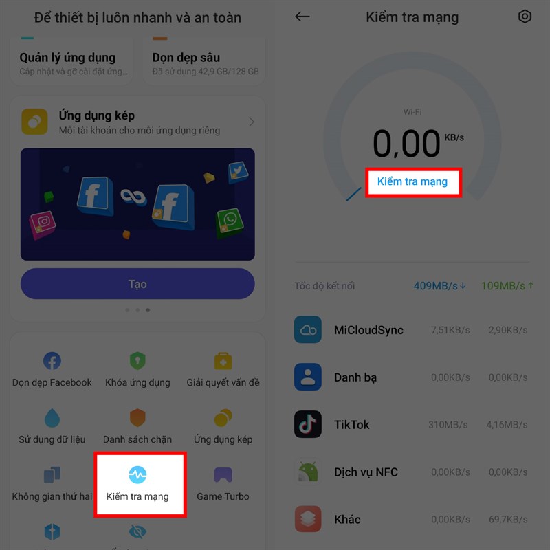 Cách đo tốc độ mạng trên điện thoại Xiaomi