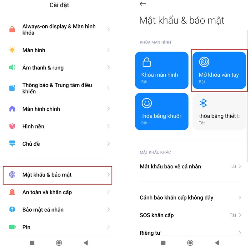 cách thay đổi hiệu ứng mở khóa vân tay trên điện thoại Xiaomi