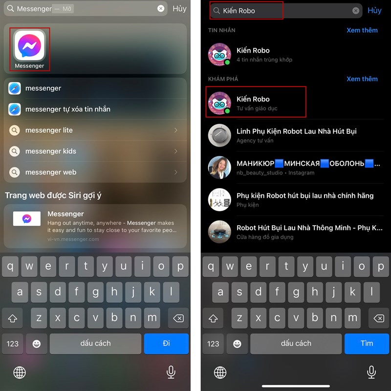 Hướng dẫn giải bài tập ngay trên Messenger