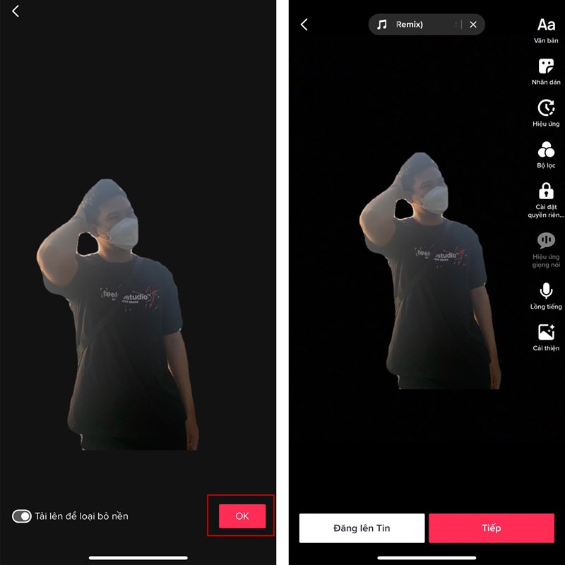 Cách tách nền ảnh trên TikTok