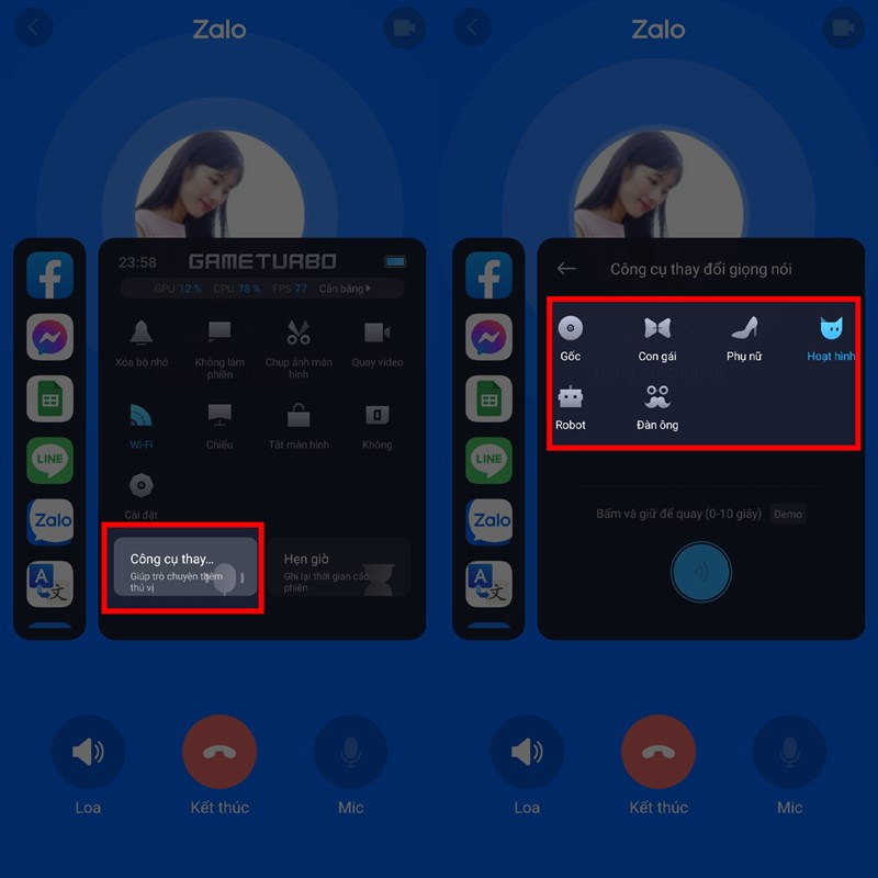 Cách đổi giọng nói khi gọi điện trên Zalo bằng điện thoại Xiaomi