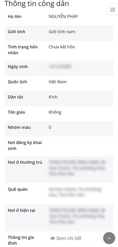 Tra cứu thông tin cá nhân