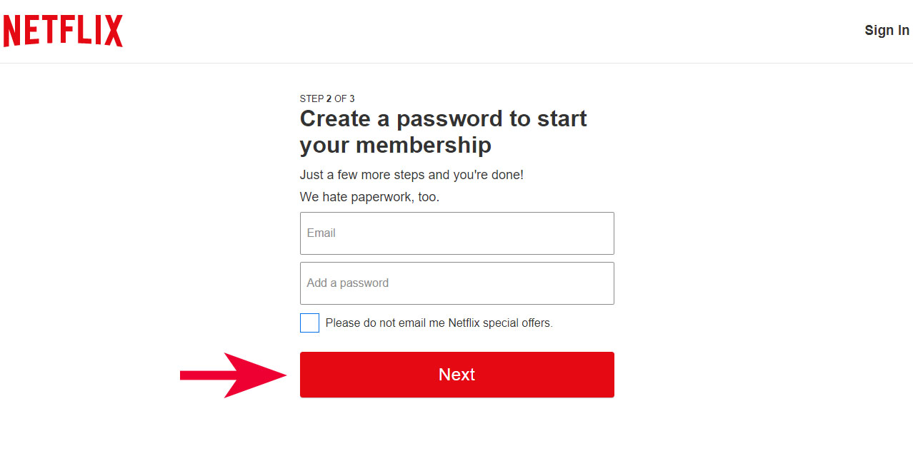 Cách đăng ký tài khoản Netflix Premium - bước 4