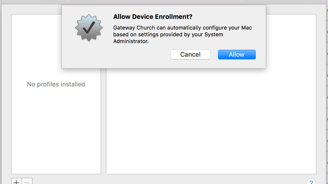 Thông báo chấp chứa muộn phiền, MacBook MDM