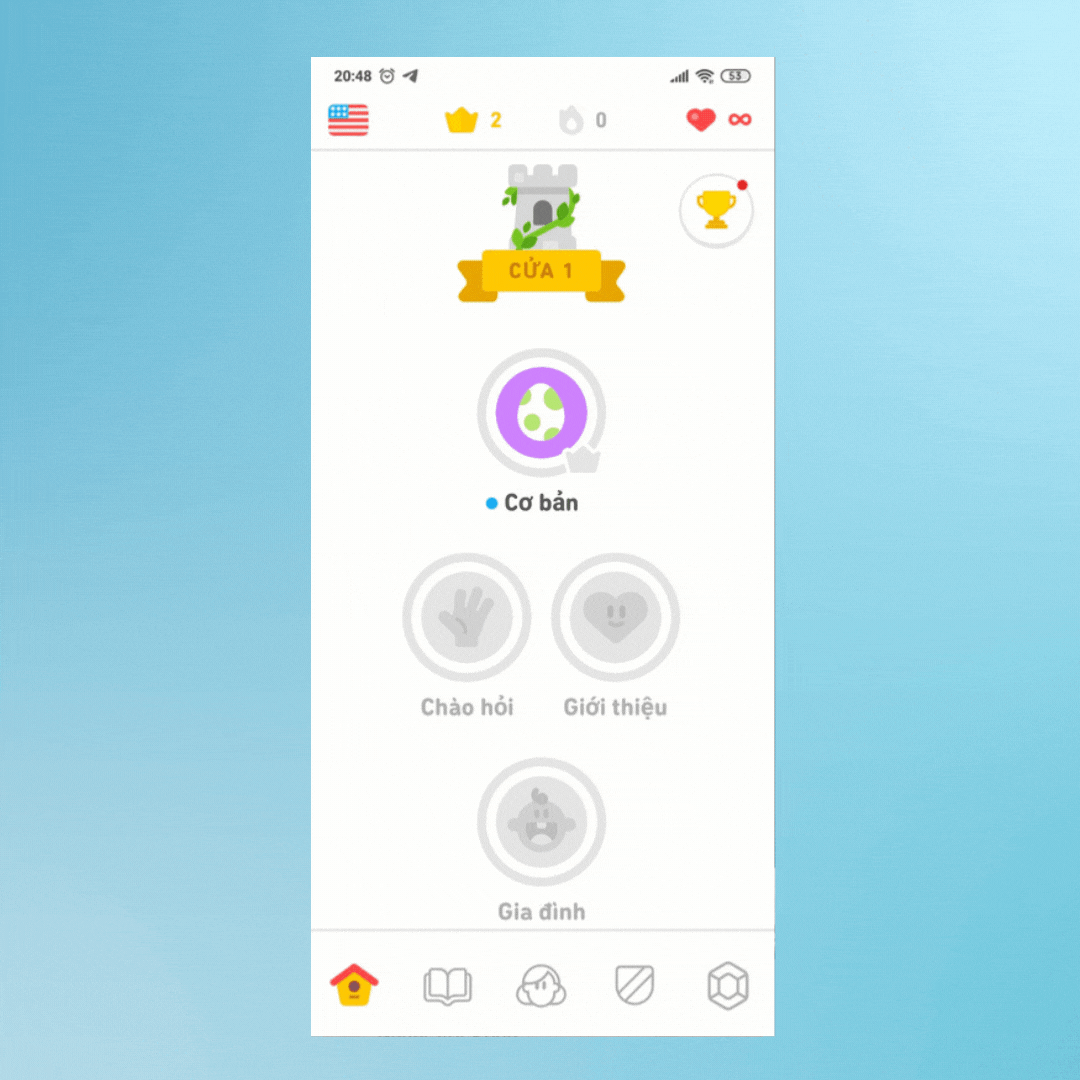Cách sử dụng Duolingo học tiếng anh cơ bản cho người mới bắt đầu - Bước 6
