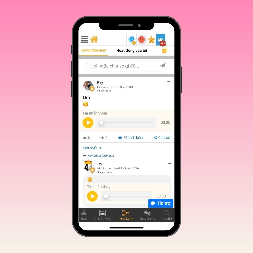 Tính năng giao lưu với nhiều người trên toàn thế giới
