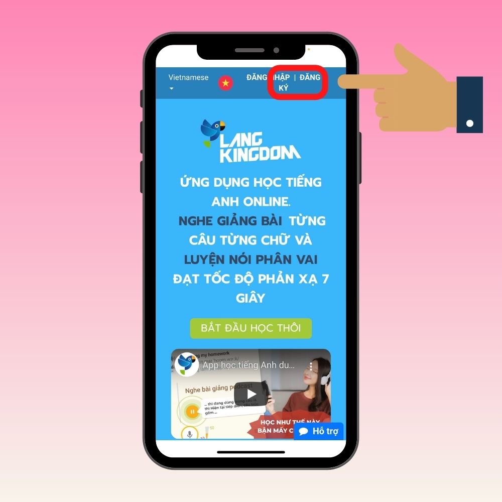 Cách đăng ký tài khoản Lang Kingdom bước 1