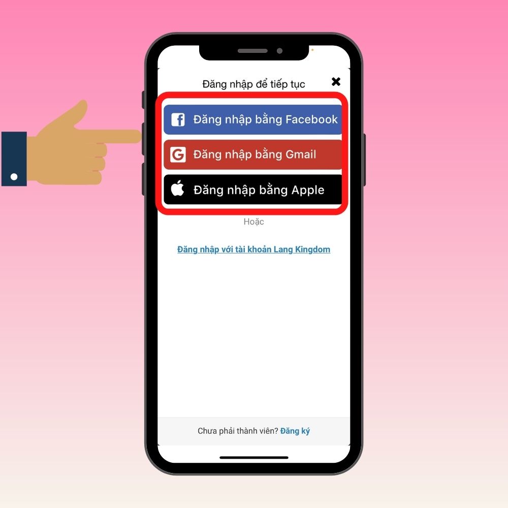 Cách đăng ký tài khoản Lang Kingdom bước 2