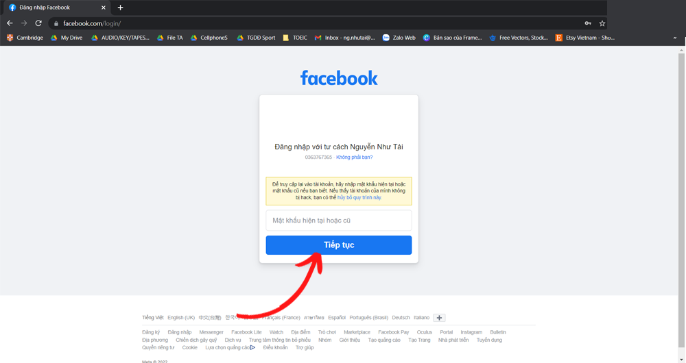 Cách lấy lại tài khoản Facebook bị hack - Bước 3 