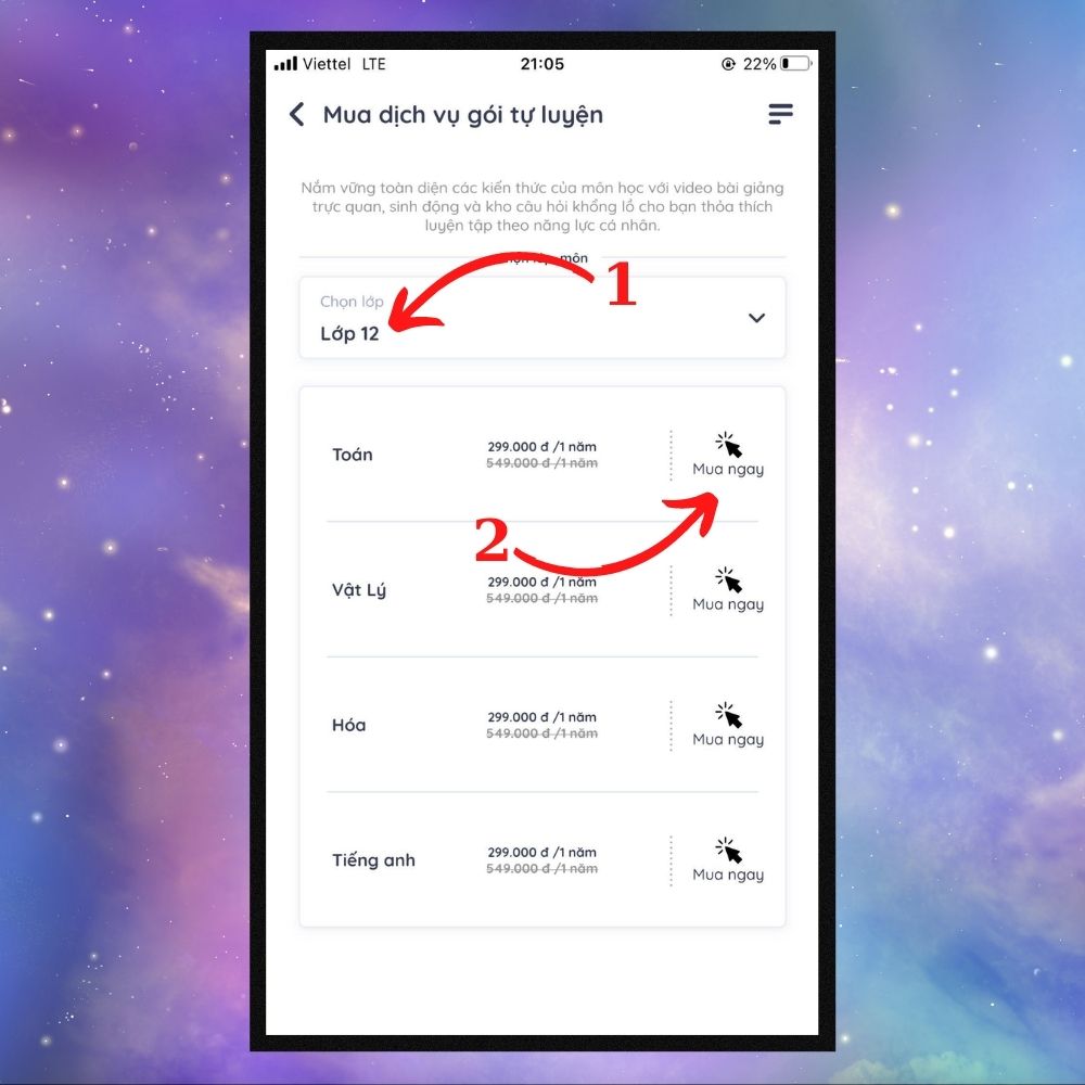 Hướng dẫn mua gói học Toppy - Bước 4 