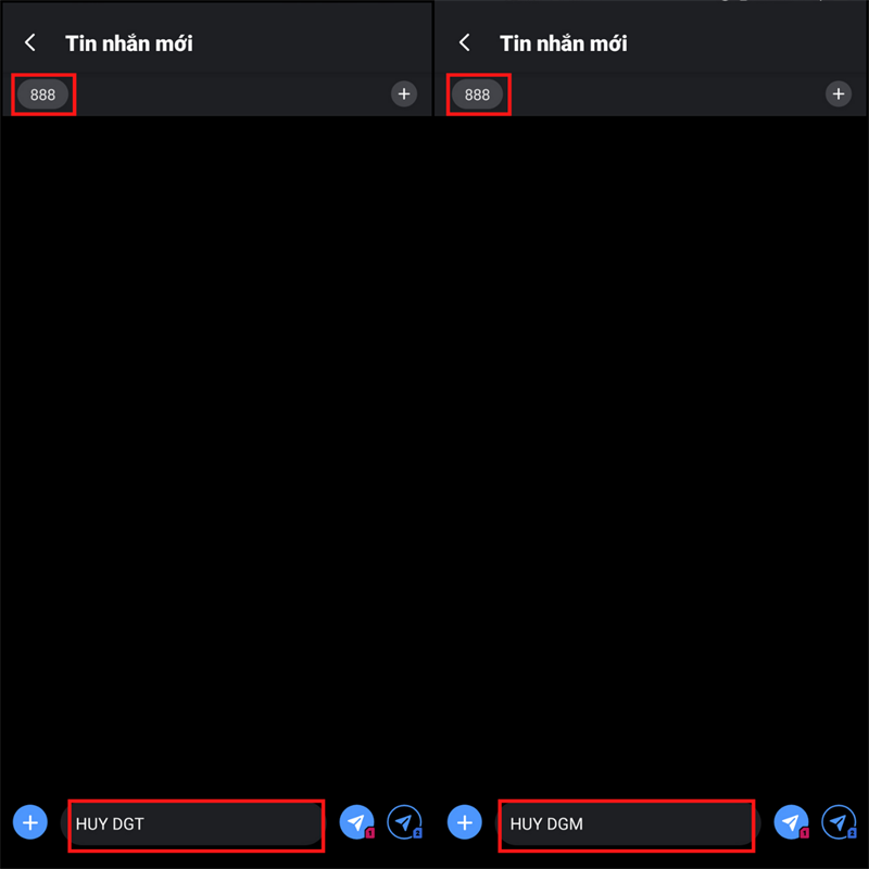 Soạn tin nhắn với cú pháp HUY_Tên gói cước gửi 888.
