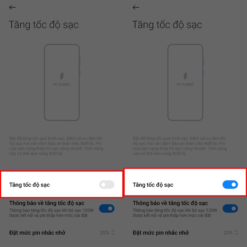 Cách bật sạc nhanh cho điện thoại Xiaomi