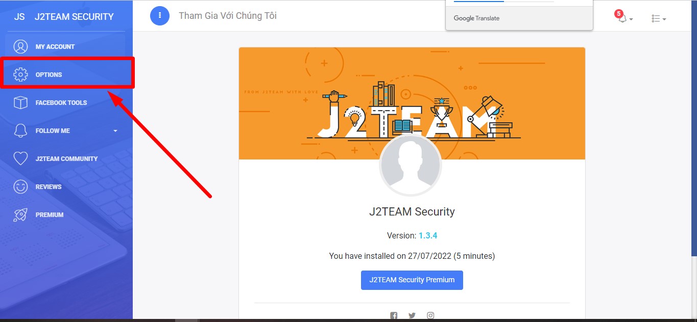 Sử dụng tiện ích mở rộng J2Team Security trên Google Chrome bước 3