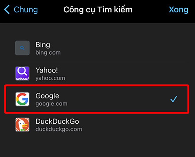 Cách cài Google làm công cụ tìm kiếm trên Edge iOS